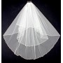 Veil - Pearl Embellishment with pipe bead Trim - Multi layers  - 39" - VL-V50141-IV